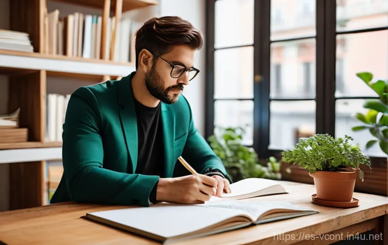 영상콘텐츠 제작을 위한 크리에이티브 브리프 작성법 - **Prompt 1: Engaging Spanish Content Creator**
    A bright, inviting studio or co-working space in ...