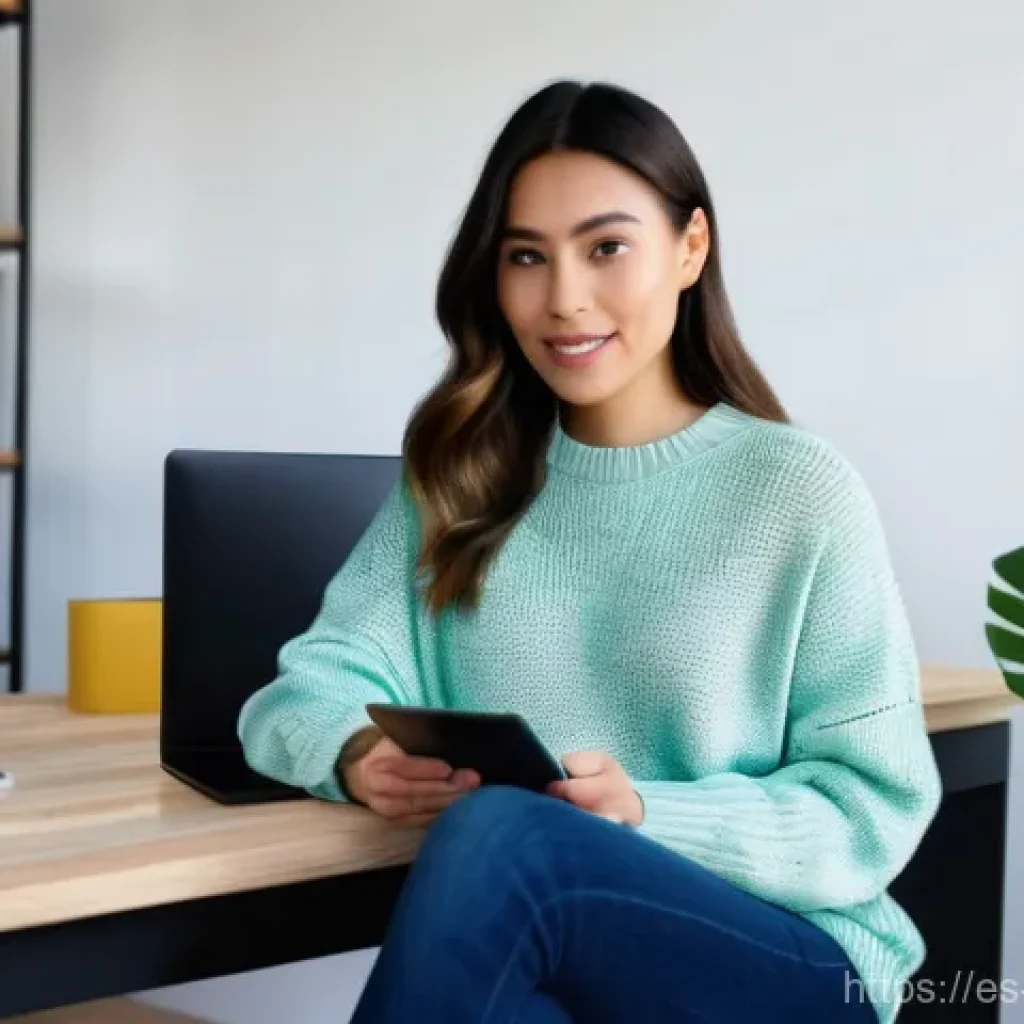 영상콘텐츠 전문가의 성공적인 프리랜서 활동 방법 - A dynamic shot of a focused freelance videographer, a woman in her late 20s, with a confident and cr...