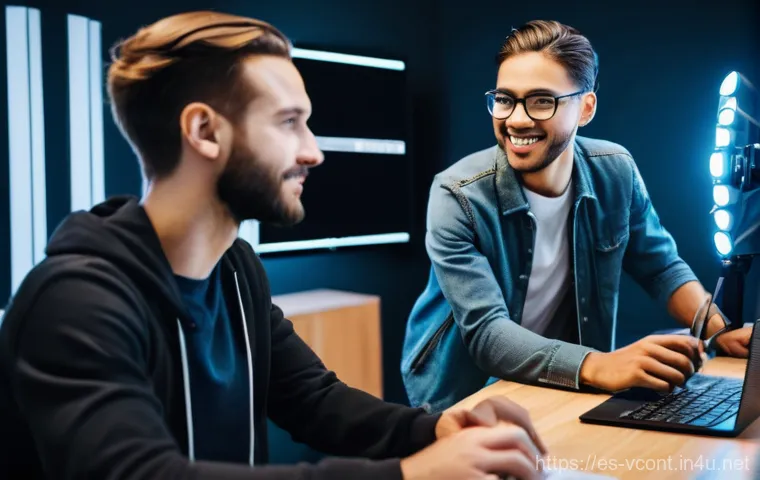 영상콘텐츠 전문가의 성공적인 프리랜서 활동 방법 - A dynamic shot of a focused freelance videographer, a woman in her late 20s, with a confident and cr...