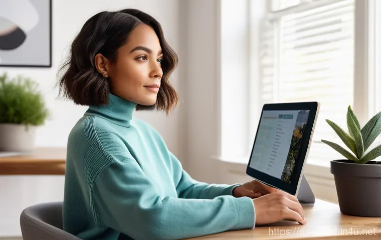 영상콘텐츠 제작 프로젝트 관리 도구 소개 - **Prompt:** A highly focused, diverse female content creator, in her late 20s, with a stylish bob ha...